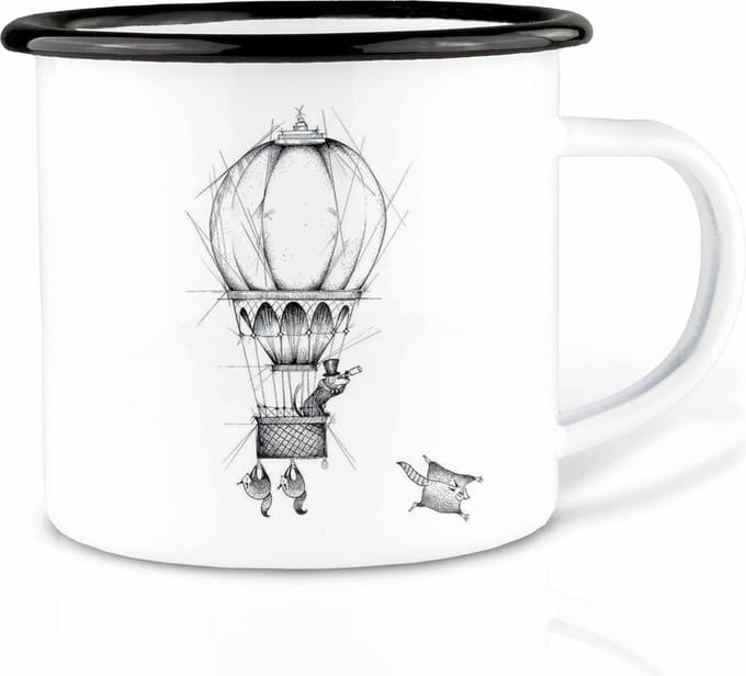 Ligarti Handgemaakte emaille mok Ballonvaarders 300ml