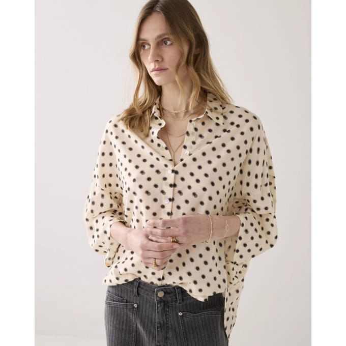 Summum 2s-12390 122 blouse blury dots ivory