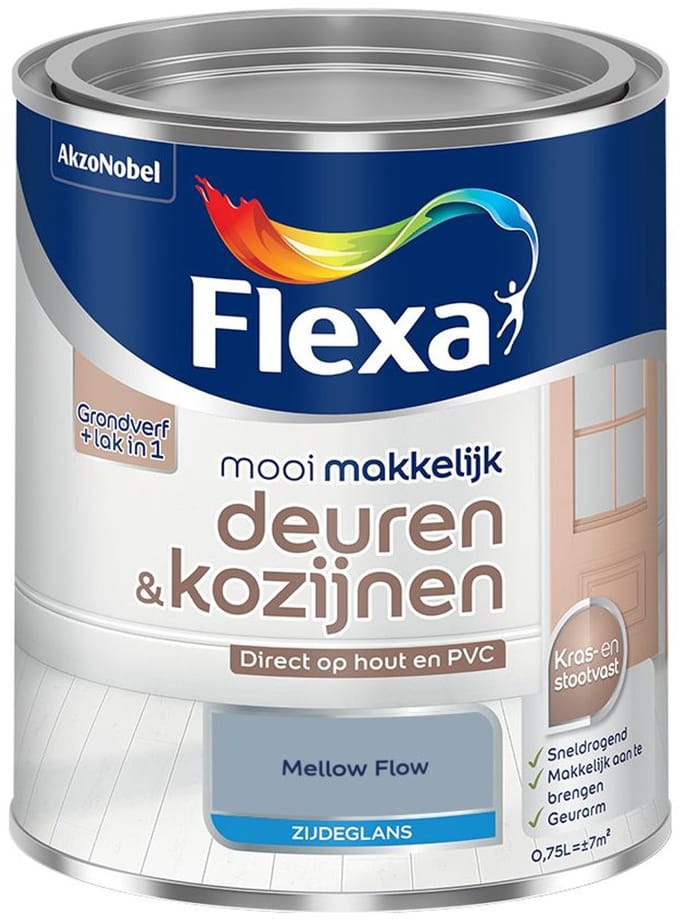 Flexa - Mooi Makkelijk Deuren & Kozijnen Zijdeglans - Mellow Flow - Mengverf - 750 Ml