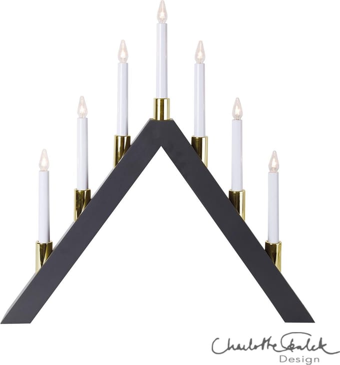 Star Trading LED lichtboog 'Halla', 7 lampjes, hout, antraciet