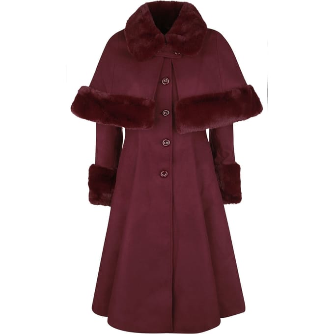 Hell Bunny - Gothic Lange jassen - Capulet Coat - L tot XXL - voor Vrouwen - rood