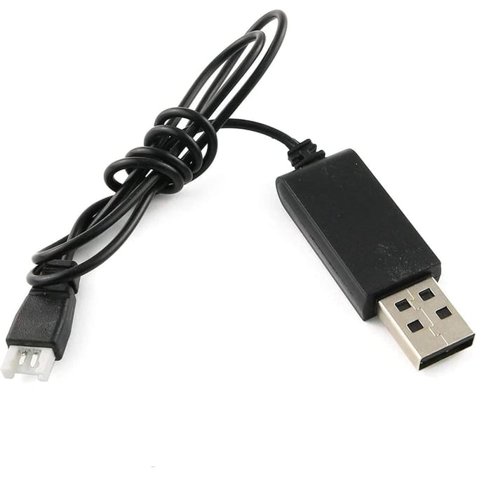 USB-oplaadkabel voor Syma X5C RC Quadcopter | Eenvoudig te gebruiken | Hoogwaardig kunststof en metaal | Zwart zwart