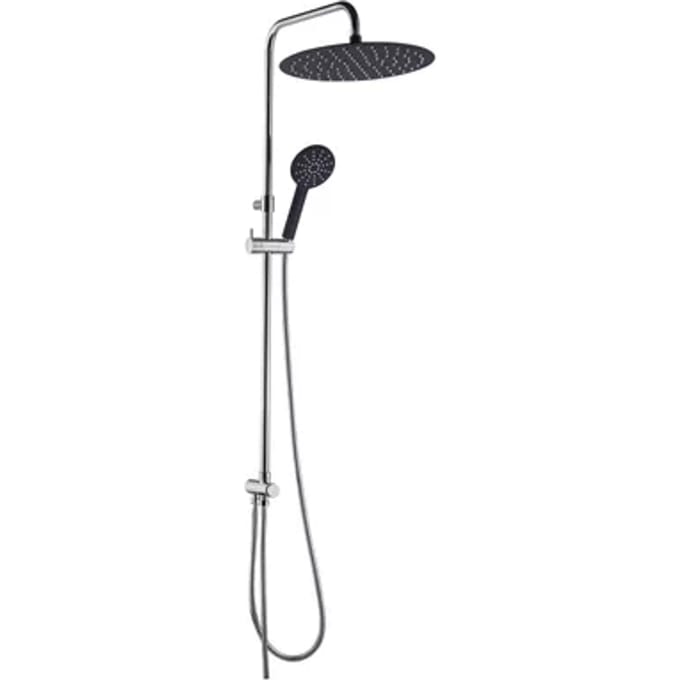 Essebagno Regendouche Essesmart - Zonder Kraan - Zwart/chroom - Mat - Rond - Met Handdouche - 3-straals