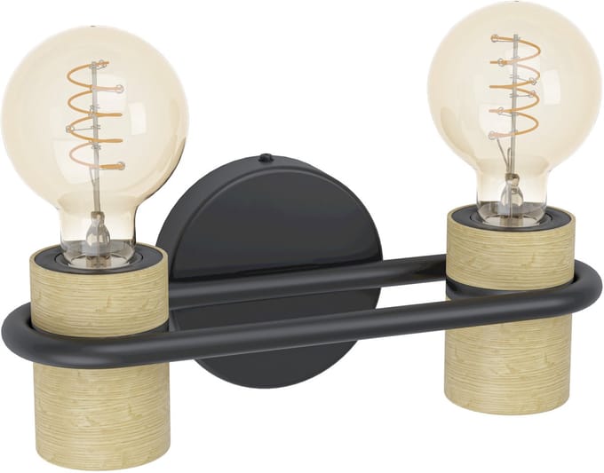 EGLO Chieveley Wandlamp - E27 - 28.5 cm - Zwart