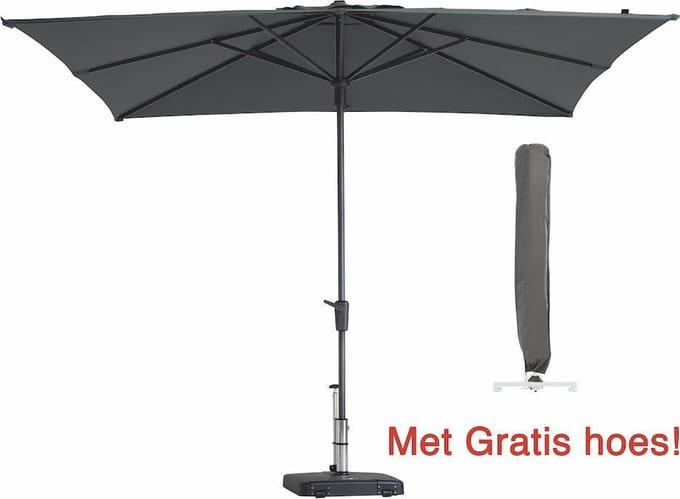 Parasol Vierkant Grijs 280 x 280 cm met Hoes
