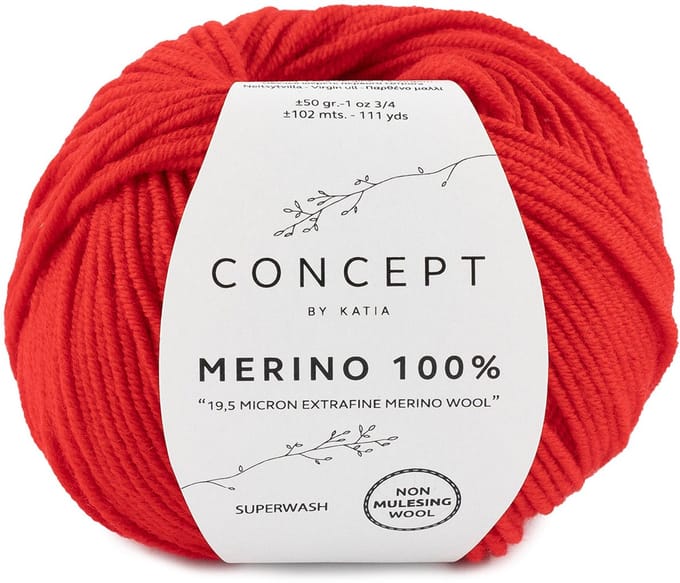 Katia Concept Merino 100% - 04 rood - Wol Garen