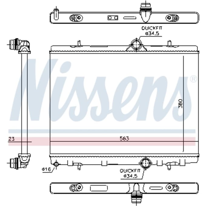 Radiator, motorkoeling NISSENS 636043