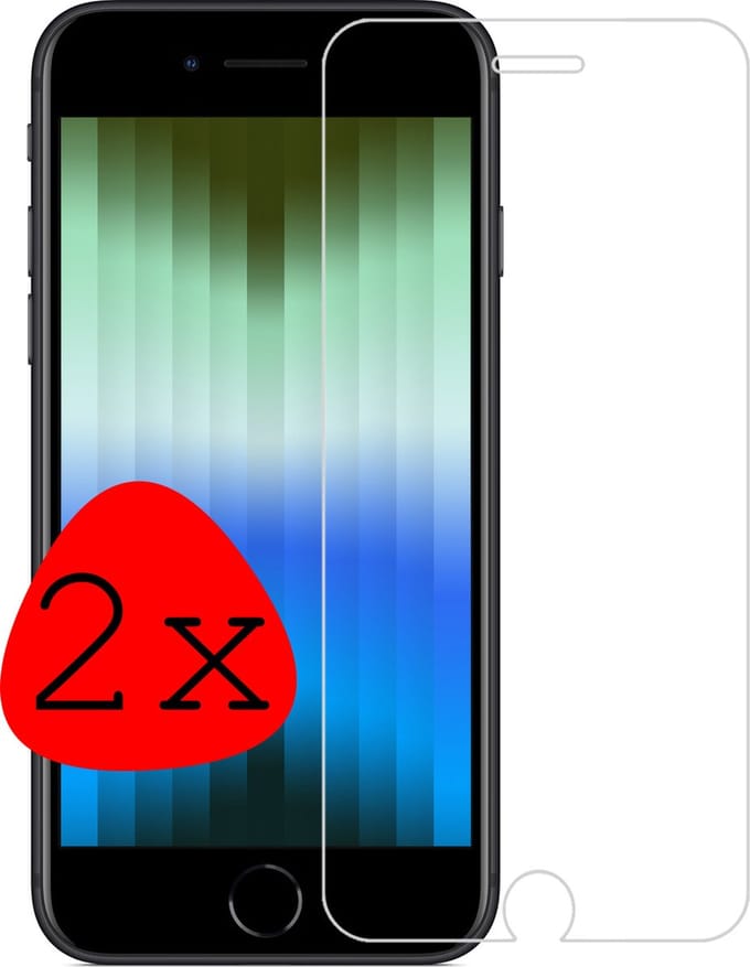 Screenprotector - 2 Stuks Geschikt voor Apple iPhone SE (2022) - Extra Sterk - Beschermglas - Gehard Glas - Tempered Glass - Screen Protector