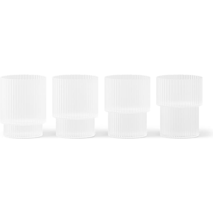 Ferm Living Ripple kleine glazen (Set van 4) - frosted