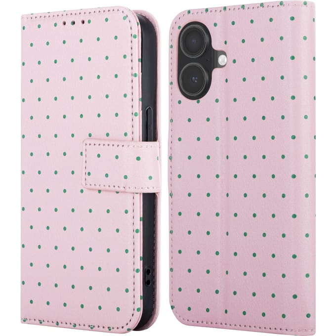 imoshion Hoesje - Geschikt voor Apple iPhone 17 - Design Bookcase smartphone - Happy Dots