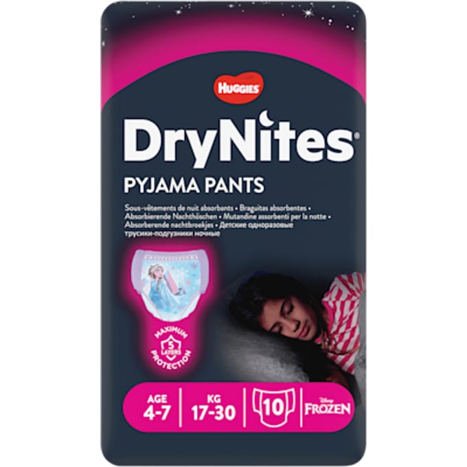 DryNites Girl Pyjama Pants 4-7 Jaar 10 st
