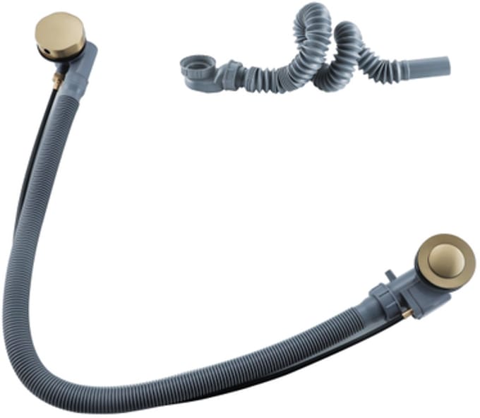 FugaFlow Eccelente Acces Badafvoercombinatie - draaibediening - verlengd - geborsteld messing (goud)