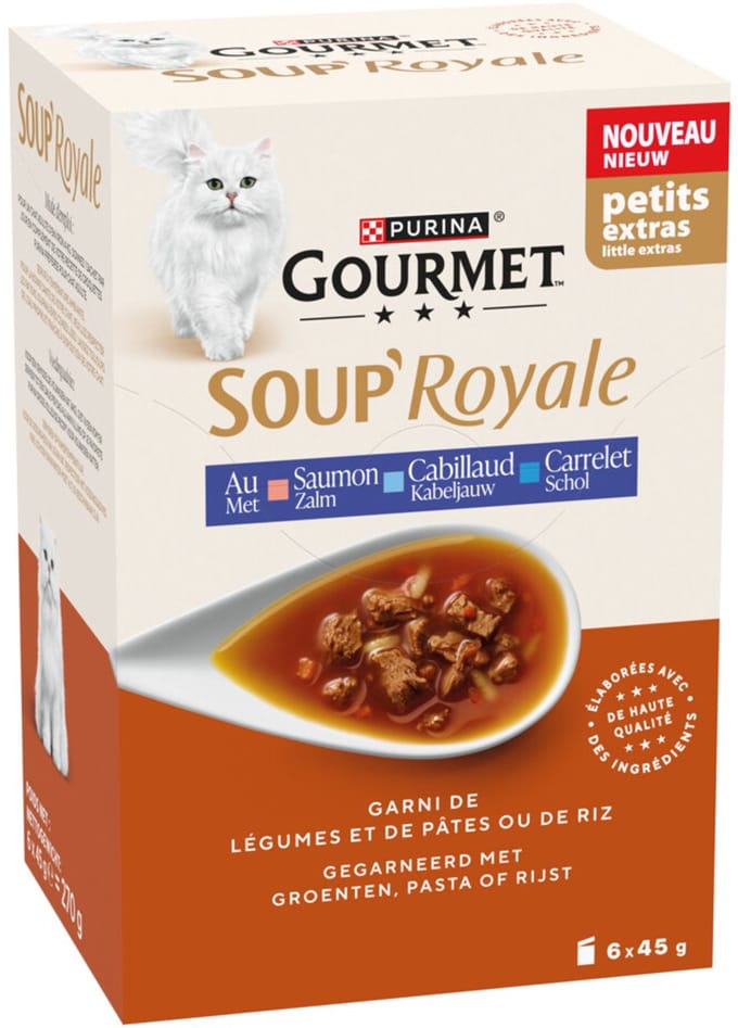 Gourmet Kattenvoer Nat Soup Royale Zalm - 6x45 gr