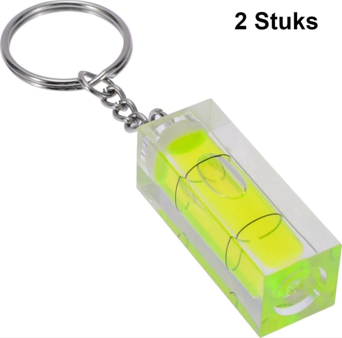 *** 2 Stuks Waterpas-sleutelhanger: de perfecte tool voor elke klus - Bouwvakker Klusser - van Heble® ***
