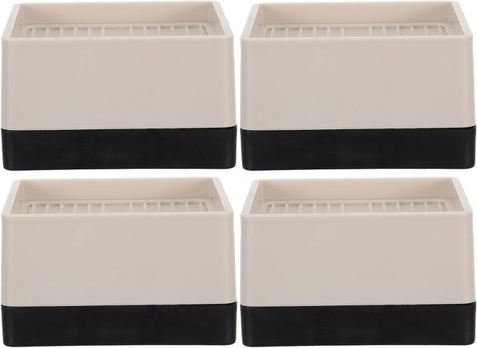 Loopband Hellingsverhogers - Meubelverhogers - Cardiotraining Thuis - Stapelbaar Antislip - 4 cm Hoog - Wit