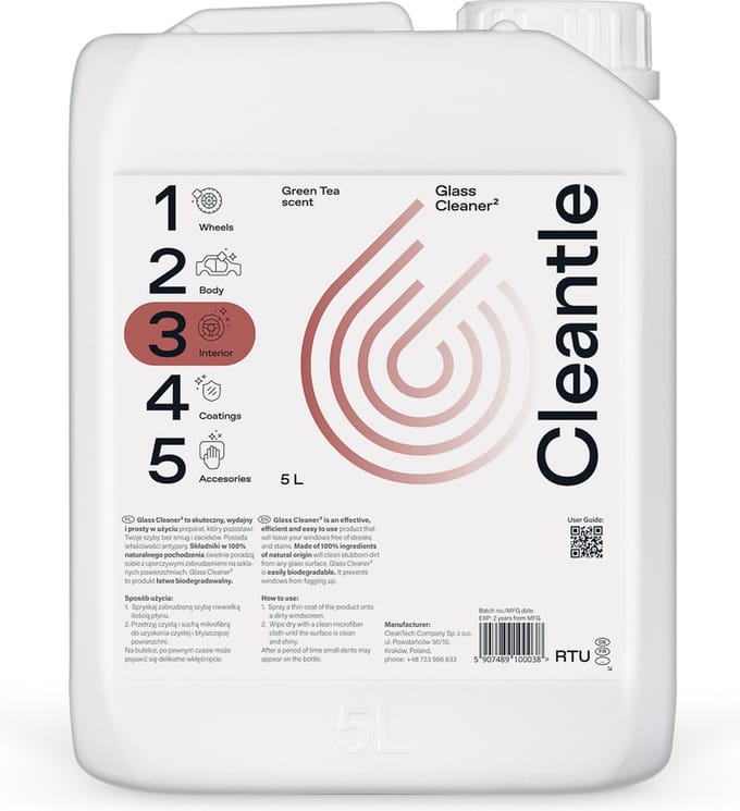 Cleantle Glass Cleaner - Green Tea scent - autoruitenreiniger - 5L
