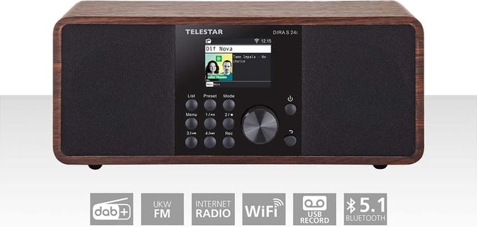 Telestar DIRA S24i - Internetradio - DAB+ / FM Radio - Bluetooth - Hout