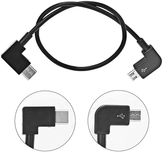 USB Cable, RCUSB Cable Replacement Accessories Compatible with MINI Drone (Micro USB to USB Type C)