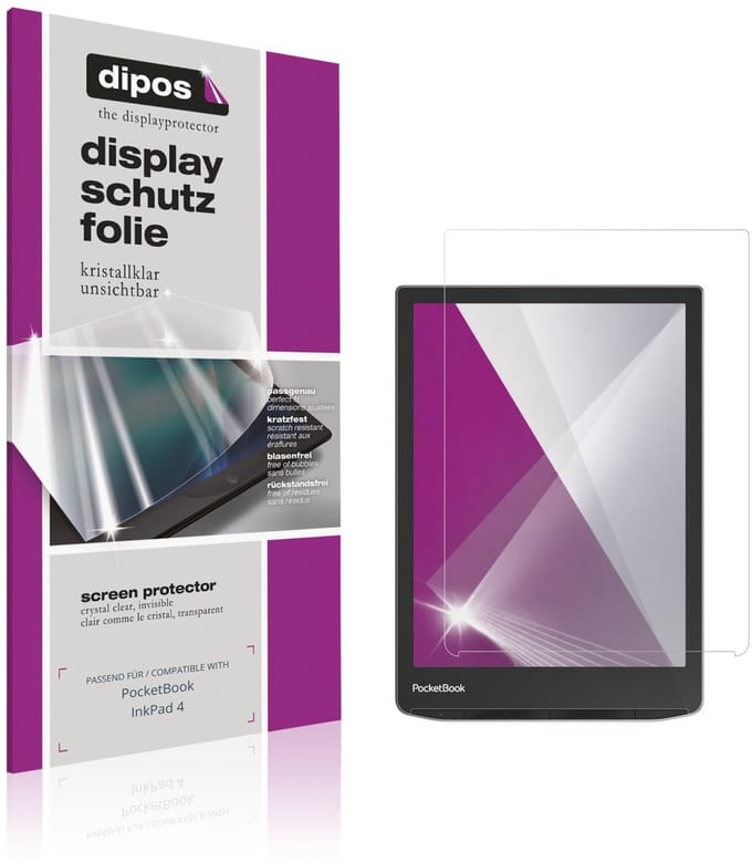 dipos – 2x Beschermfolie geschikt voor PocketBook InkPad 4 | Krasbestendige & heldere Screenprotector Ultra-Thin
