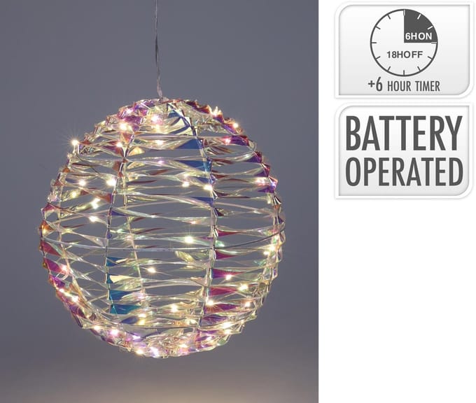 Home & Styling LED bal 25cm iriserend met timerfunctie en batterij.