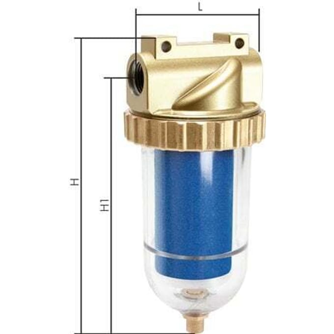 Microfilter 0.01micron G1/2'' 2000l/min Semi-Auto Polycarbonaat Standaard 3
