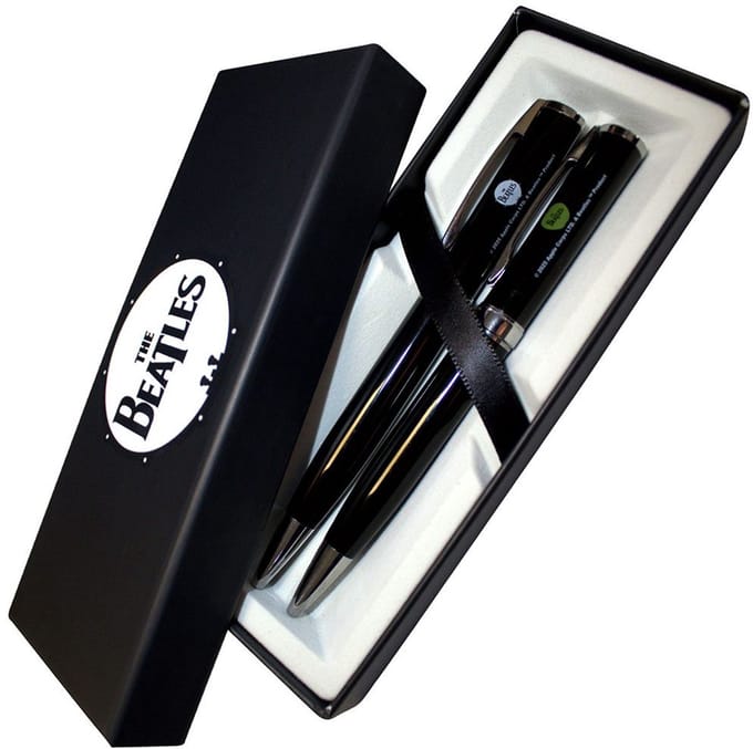 The Beatles - Drum & Apple Logos Pen - Zwart