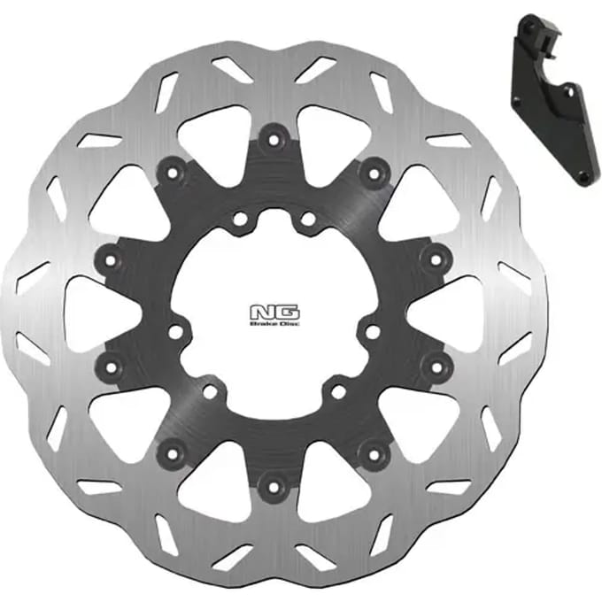 Vlotterende motorremschijfset en steuntje NG Brake Disc Wave 724XK14