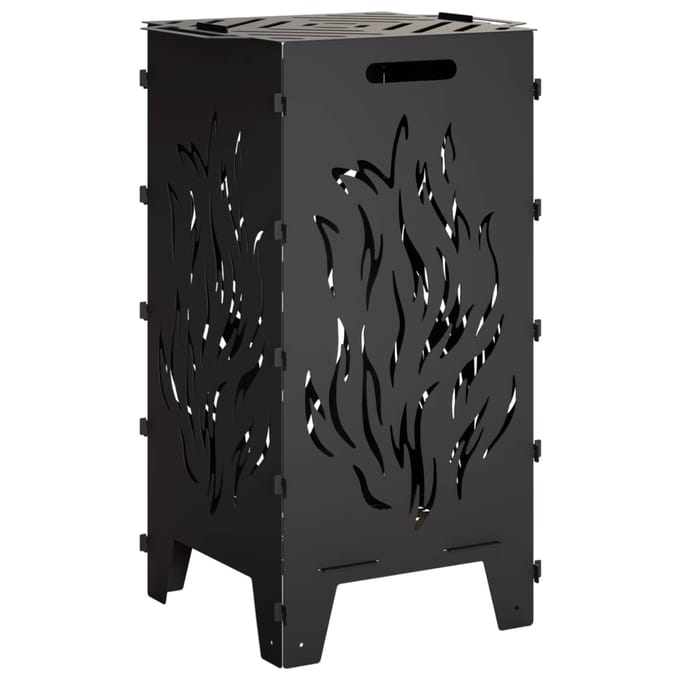 vidaXL - Vuurkorf - Zwart - 47 - x - 38 - x - 75 - cm - Staal