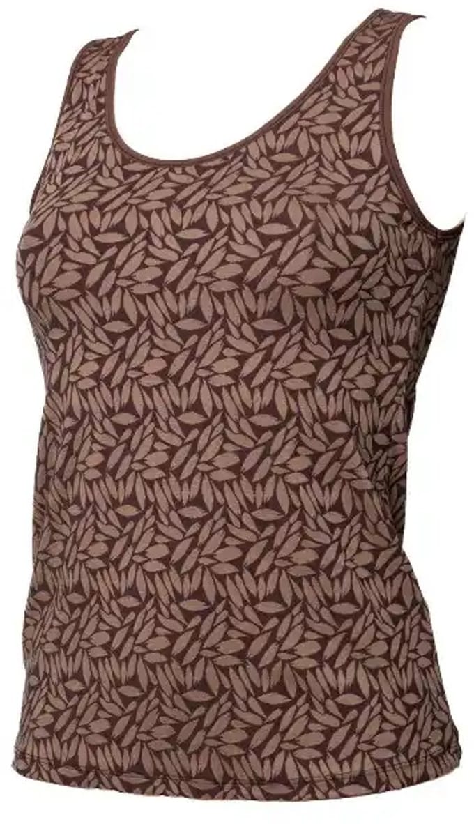 Avet dames hemd microfiber - Jacquard - Microvezel onderhemd met brede bandjes - Copy - Bruin / L