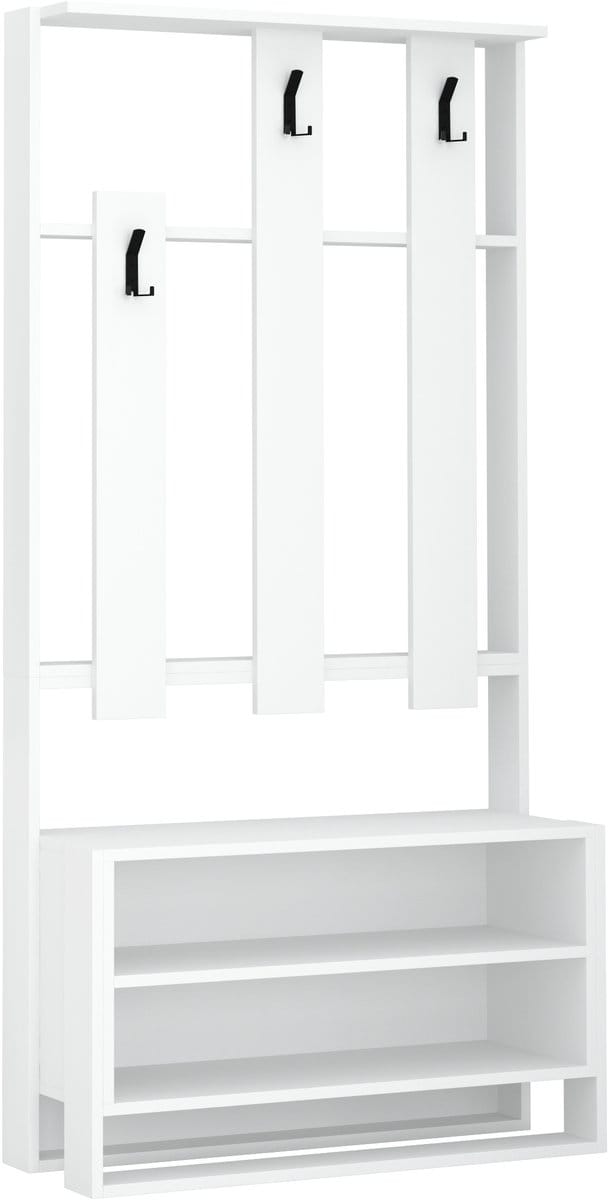 Hocus Picus Kapstok Staand 3 Haken - Wit - 36x180 cm