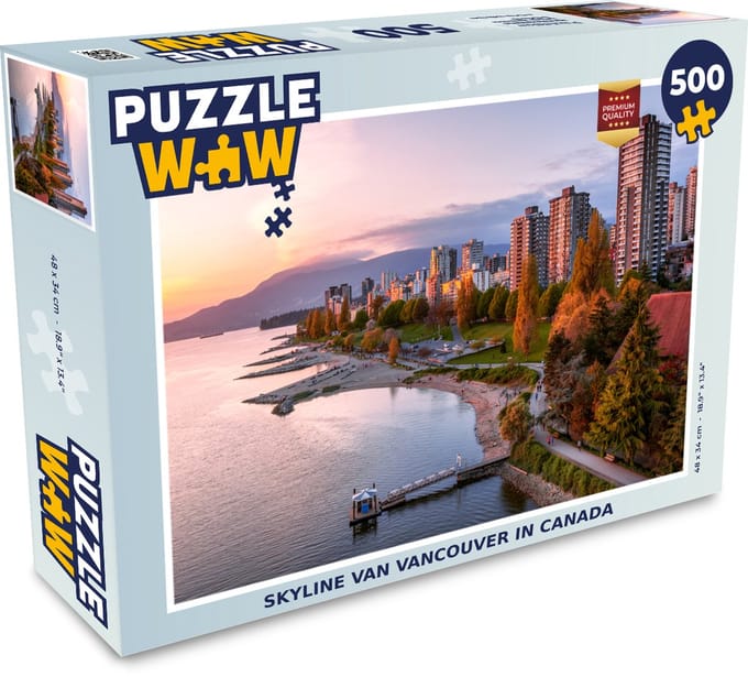Puzzel Skyline van Vancouver in Canada - Legpuzzel - Puzzel 500 stukjes