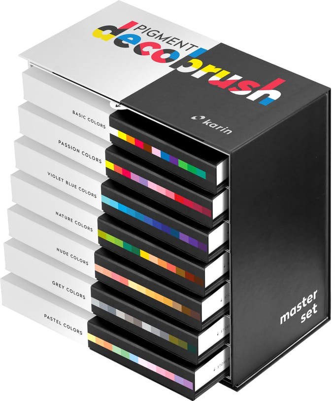 Karin - Pigment DecoBrush Acrylmarkers  - set van 84 - Master Colors
