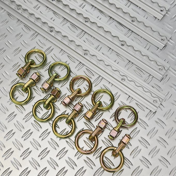 Datona® Dubbele Spanogen - Set van 10 - Voor Bindrails - Voor Motoren, Scooters & Zware Goederen - Robuust & Verstelbaar