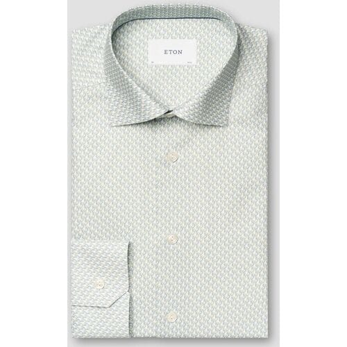 Eton Overhemd Signature Twill Allover Mini Fantasy Parrot Pattern Licht Groen / male
