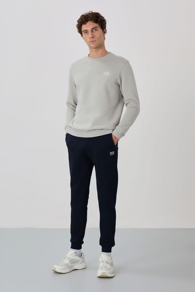 Heren Katoen-Polyester Fleece Sweatshirt en Broek Set
