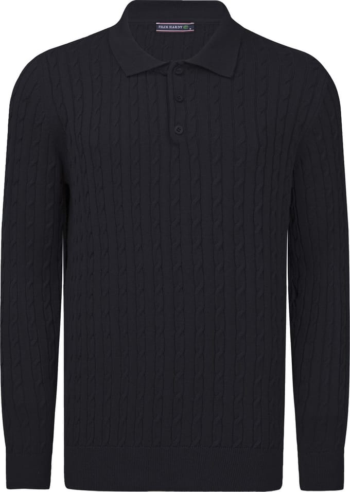 Felix Hardy Gebreide Trui - Sweater - 100% Katoen Heren Navy - L