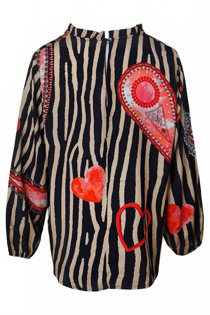 Mucho Gusto Blouse San Severo Blue Red Taglia: S | Magliette intime Outlet | Donna | Blu