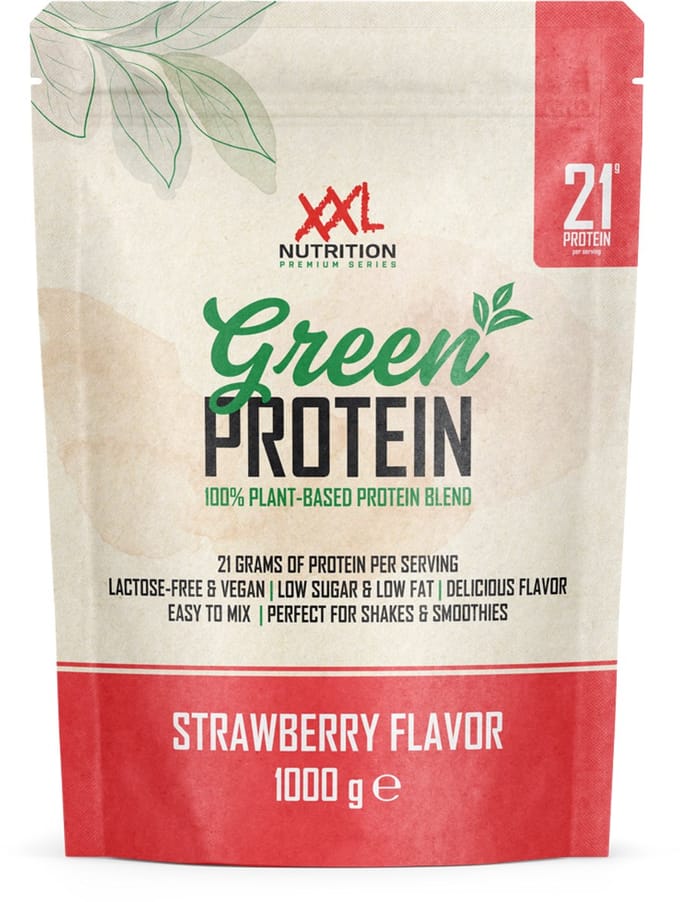 XXL Nutrition - Green Protein - Aardbei - Vegan Eiwitpoeder - 1000 g