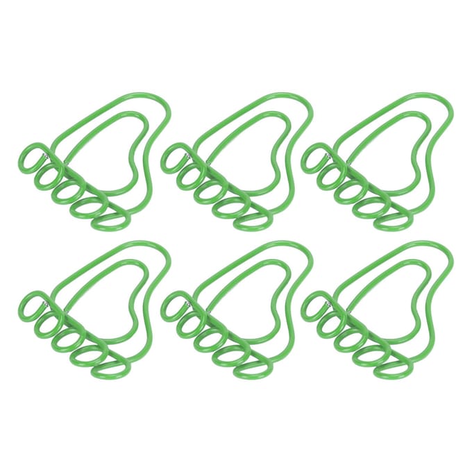 100 PCS Clips Papier Forme Pied Antidérapants Inaltérables Aspect Mignon Portables pour Bureau École vert