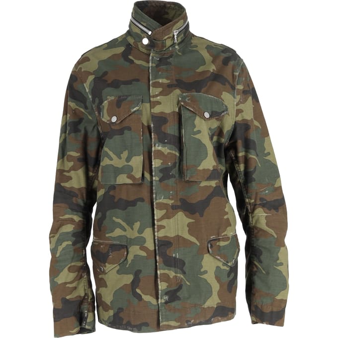 Amiri M-65 veldjas met camouflageprint in groene katoen