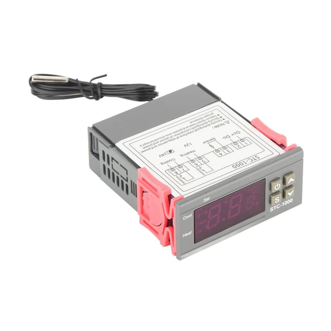 Digitale Temperatuurregelaar Koelen en Verwarmen Thermostaat met NTC Sensor STC100024V gray