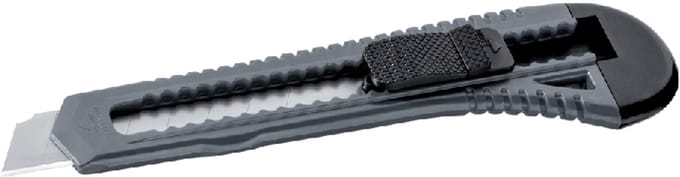 Afbreekmes Groot Model 18mm grijs Plastic 5 stuks