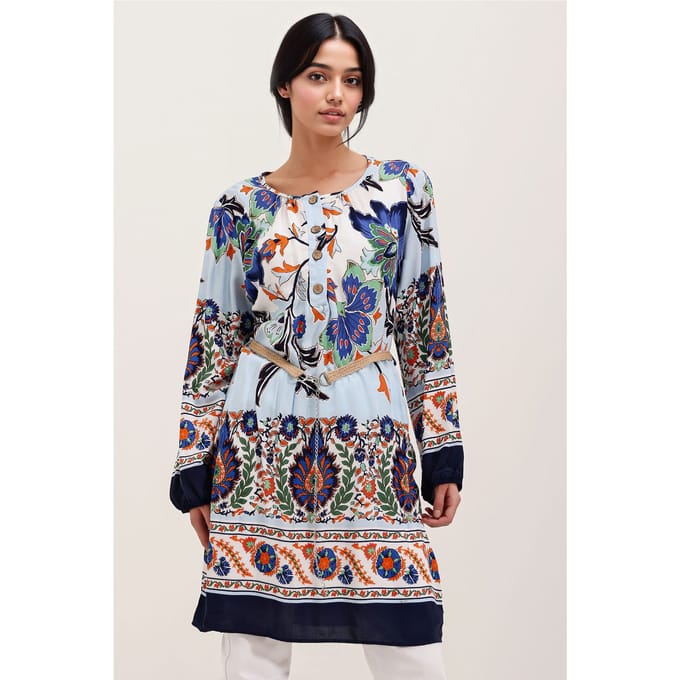 Bloemige Mini-jurk met Strik