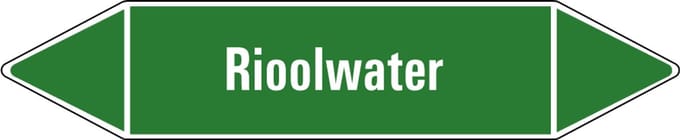 Rioolwater leidingmarkering op vel 126 x 26 mm - 5 per vel