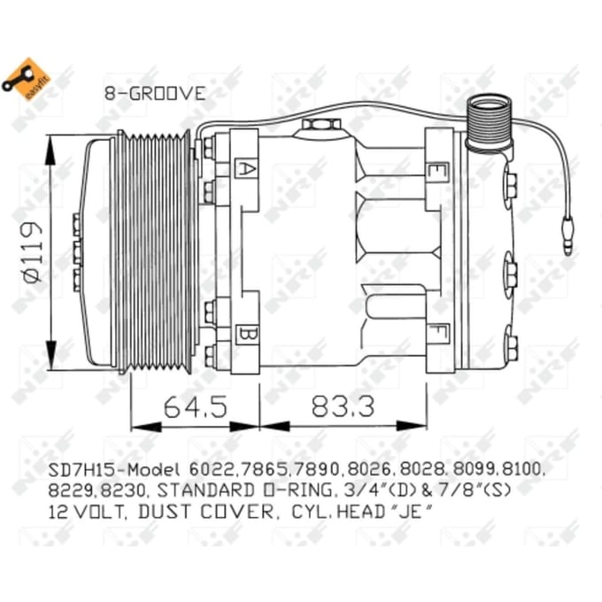 Compressor, airconditioning NRF 32142
