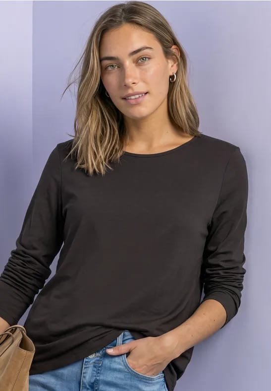 Effen shirt met lange mouwen