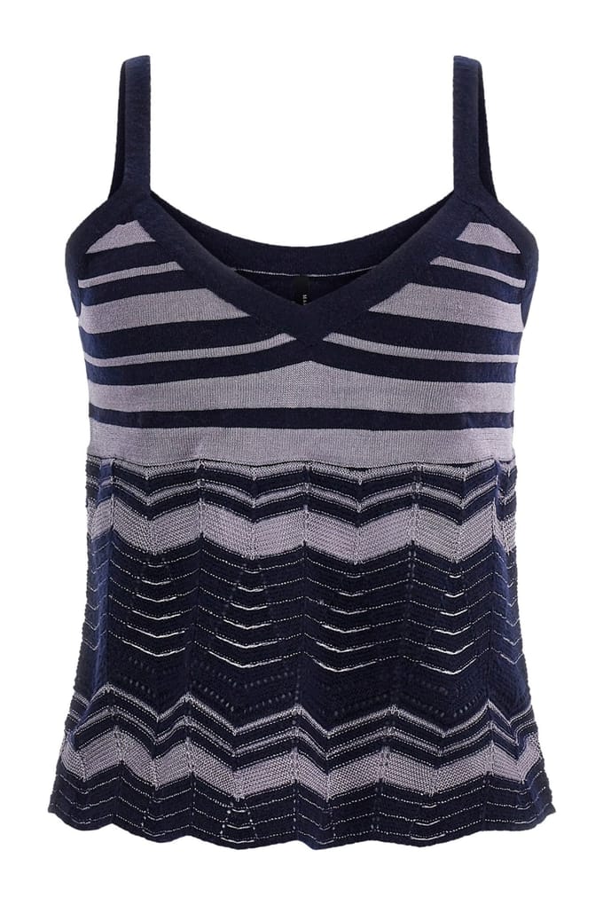 GUESS Rita Tank Swtr Navy And Spring Iris Taglia: S | Canottiere Outlet | Donna | Blu