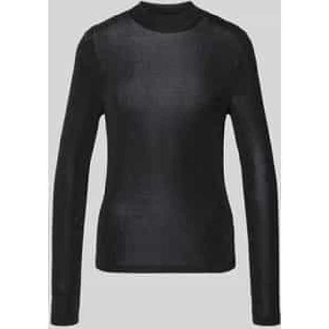 Shirt met lange mouwen en geribde ronde hals