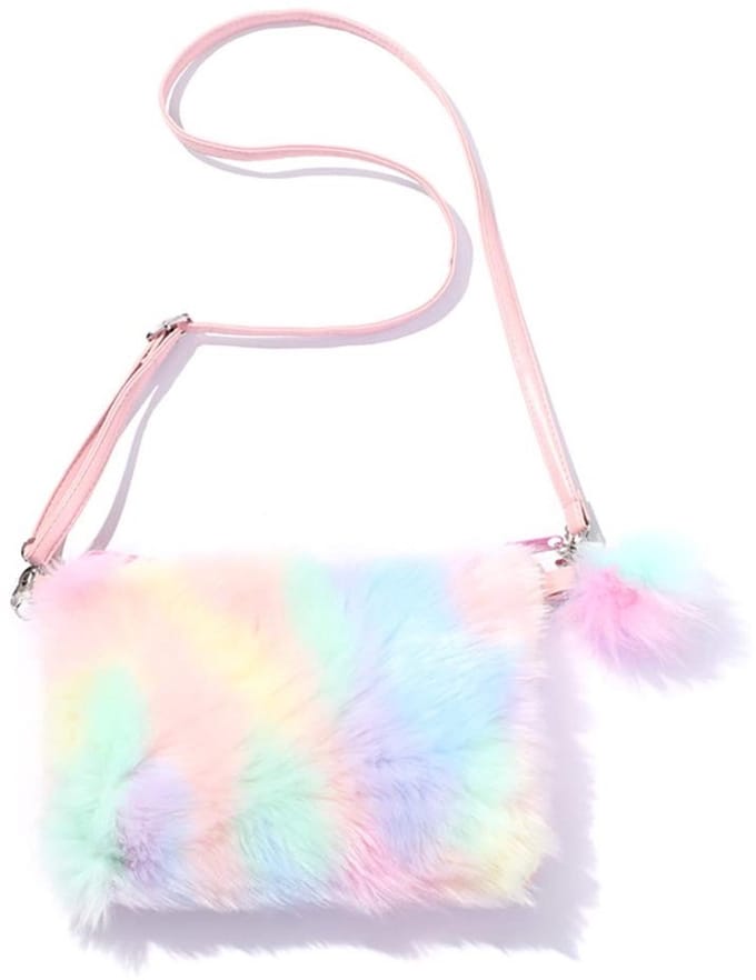 Rainbow Plush Handtas voor Kinderen - Schoudertas met Verstelbare Band
