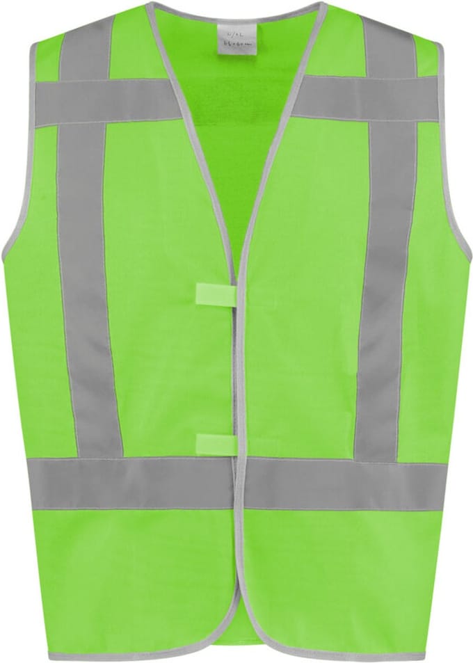 Veiligheidsvest 100% polyester lime maat 116-128